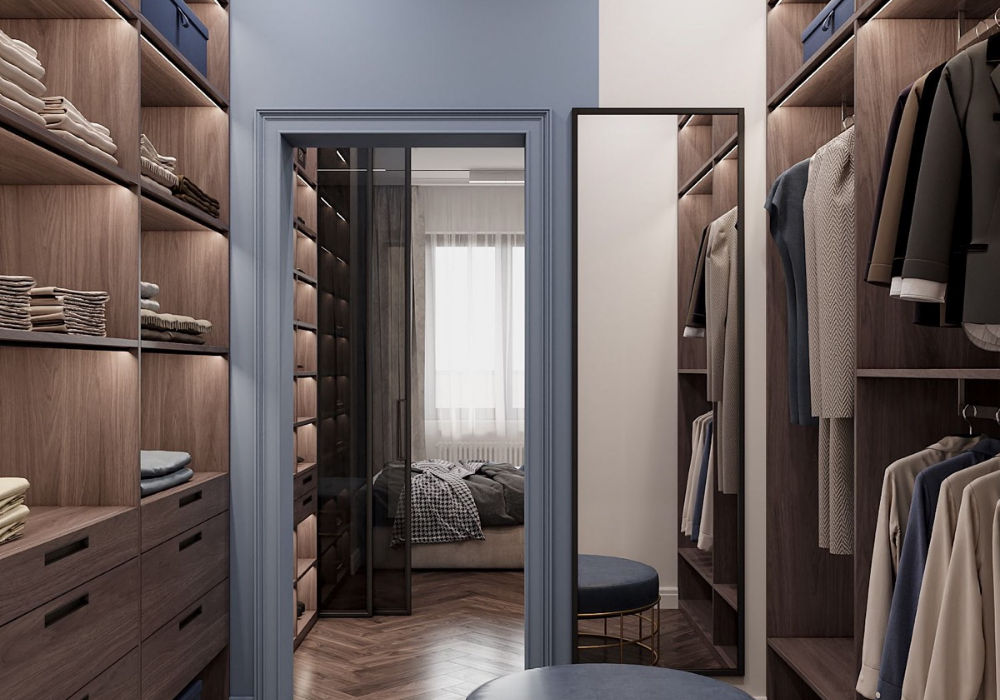 Phòng ngủ gắn liền với phòng thay đồ mang đến sự thuận tiện cho gia chủ