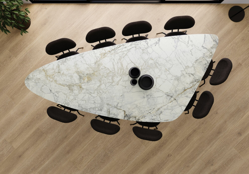 Gạch marble làm mặt bàn sang trọng