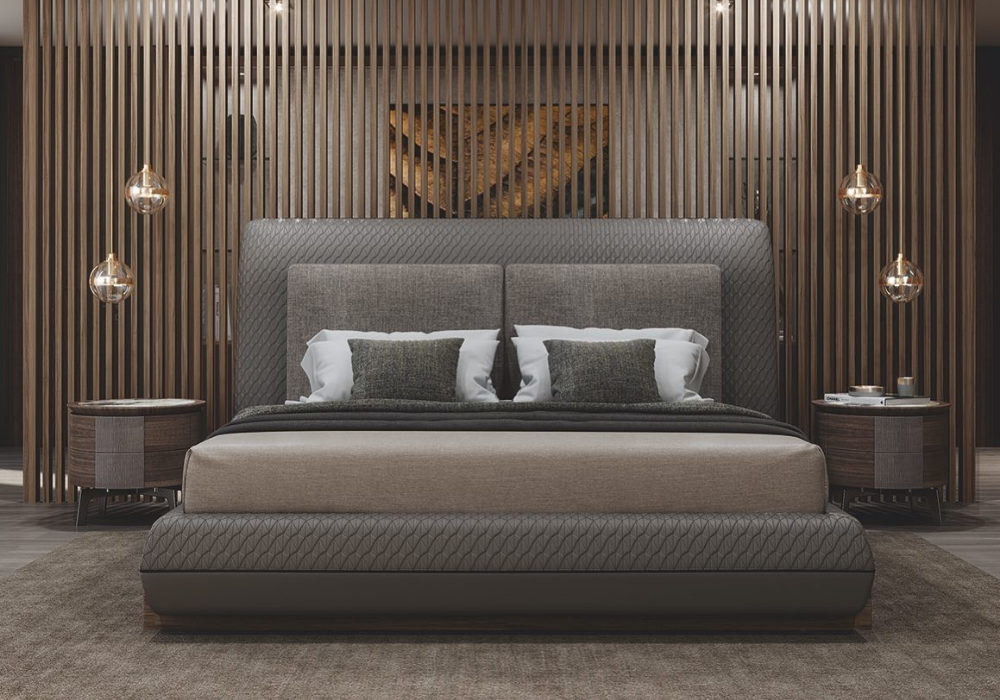 Thiết kế phòng ngủ sang trọng với giường được làm từ chất liệu thượng hạng