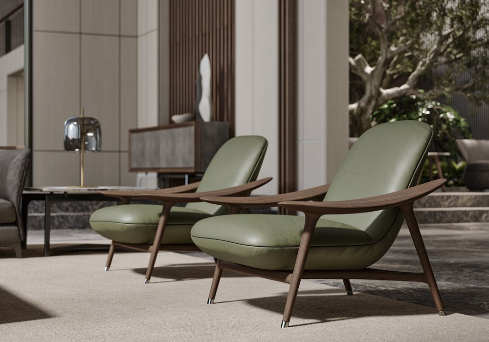 Phòng khách phong cách sang trọng hiện đại sẽ nổi bật hơn với các thiết kế ghế sofa hay armchair độc đáo