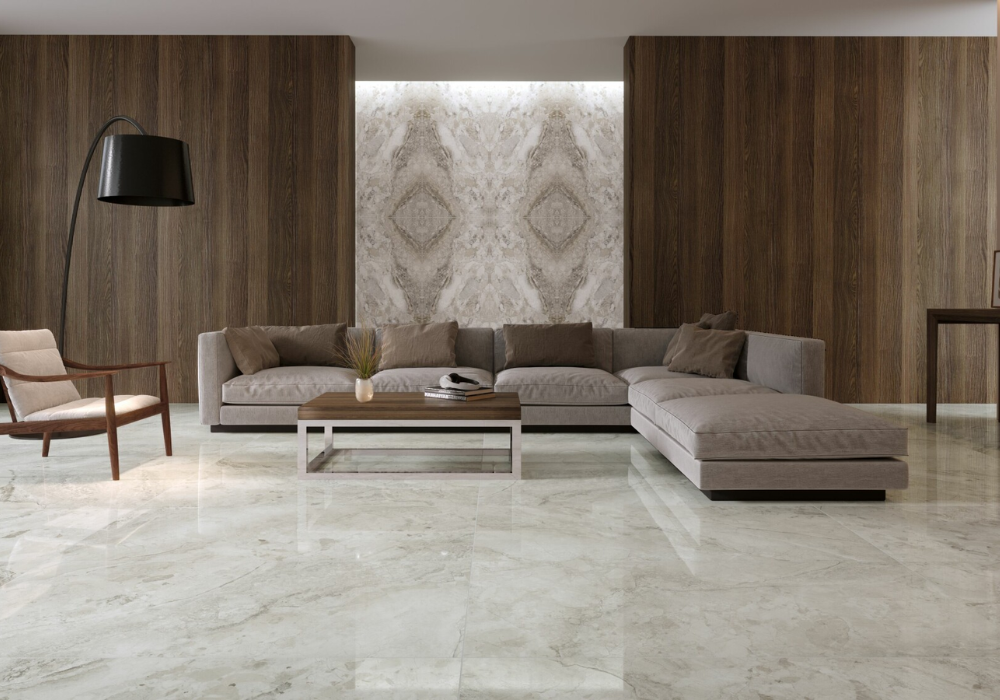 Gạch marble mang vẻ đẹp sang trọng, nổi bật vào phòng khách