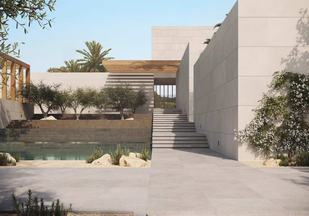 Gạch vân đá stone ốp lát khu vực ngoài trời
