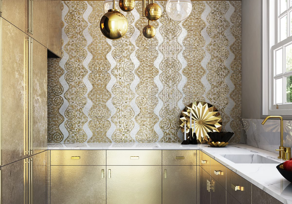 Gạch mosaic sang trọng cho phòng bếp