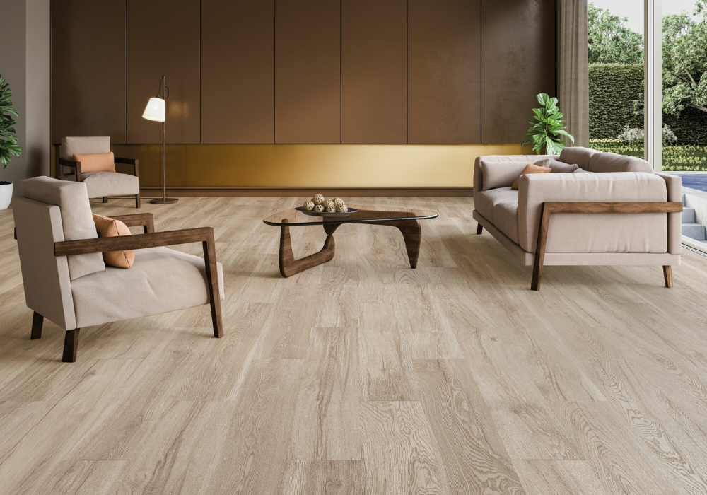 Gạch vân gỗ lát nền mang đến vẻ đẹp tinh tế, ấm áp