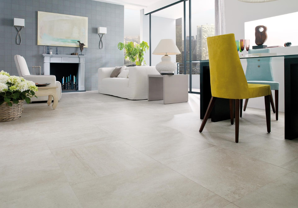 Mẫu gạch lát nền phòng khách kích thước 60x60 cm