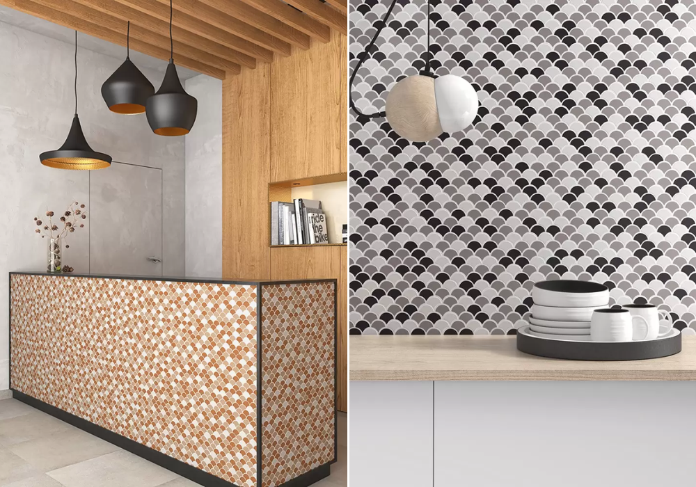 Mẫu gạch mosaic vảy cá đang được nhiều gia chủ ưa chuộng hiện nay