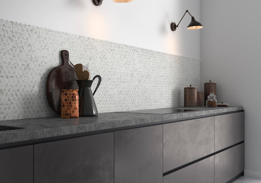 Gạch mosaic ốp tường bếp đẹp, ấn tượng