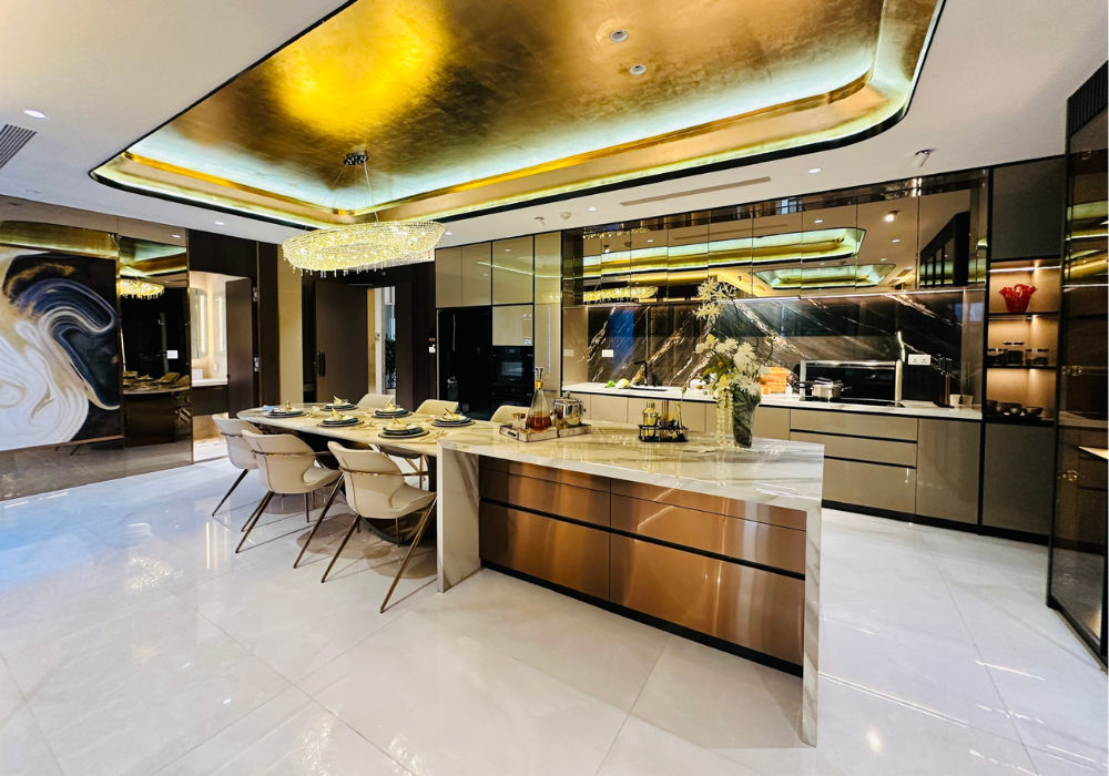 Đá SapienStone cho khu vực backsplash bếp, mặt bàn bếp và bàn ăn