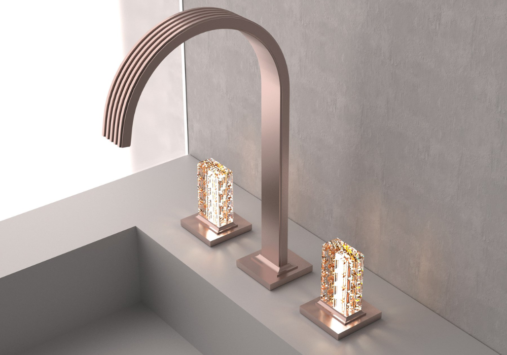 Vòi rửa Kea với tay cầm bằng pha lê có thể phát sáng nhờ đèn LED tích hợp